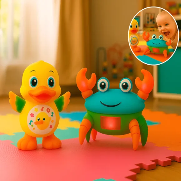 Brinquedo Pato Dançante e Caranguejo