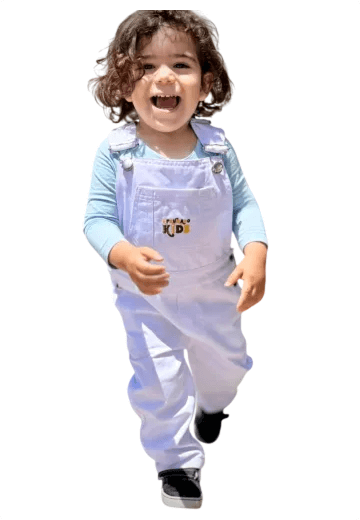 Macacão Jardineiro Branco Kids